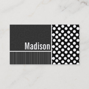 Black & White Polka Dots Business Card