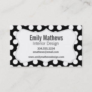 Black & White Polka Dots Business Card