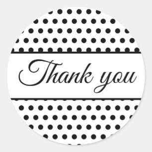 Black white polka dots classic round sticker