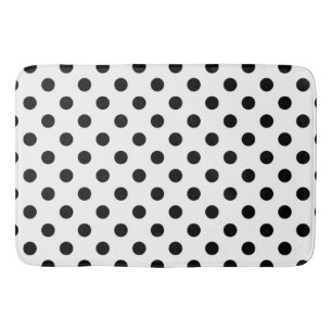 Black & White Polka Dots Dot Bath Mat