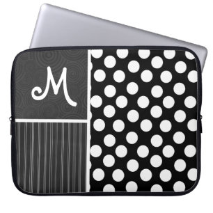 Black & White Polka Dots Laptop Sleeve