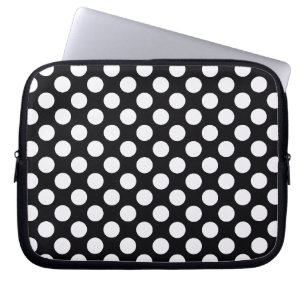 Black White Polka Dots - Laptop Sleeve