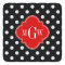 Black White Polka Dots Red Quatrefoil 3 Monogram