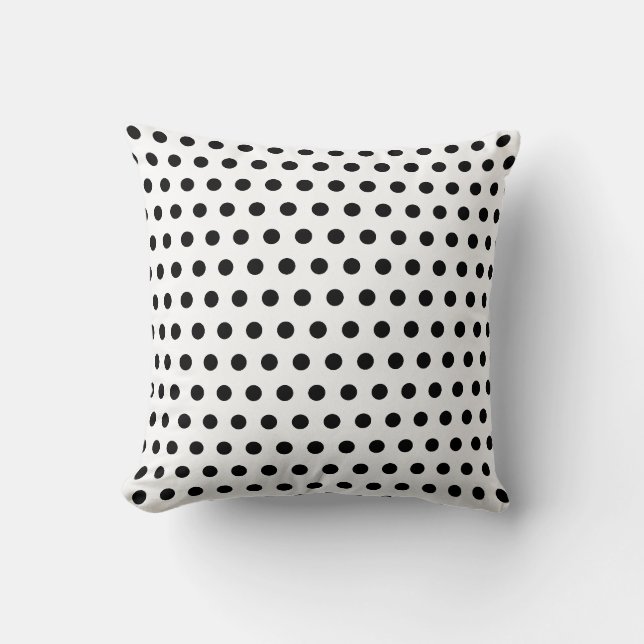 Black white polka dots throw pillow (Front)