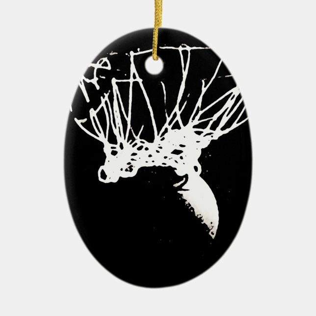 Black White Pop Art Basketball Ceramic Ornament (Front)