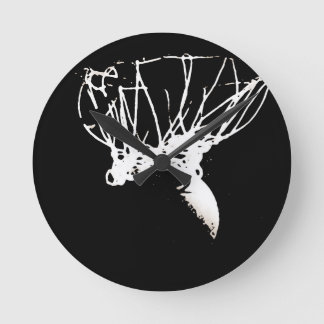 Black White Pop Art Basketball Round Clock