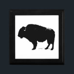 Black & White Pop Art Buffalo Bison Gift Box<br><div class="desc">Iconic American History Symbol Images - Black & White Buffalo - Bison Silhouette Artwork</div>