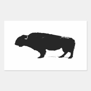 Black & White Pop Art Buffalo Bison Sticker