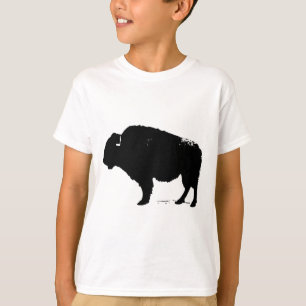 Black & White Pop Art Buffalo Bison T-Shirt