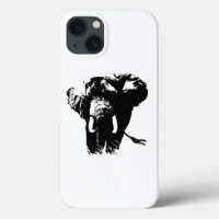 Black White Pop Art Elephant
