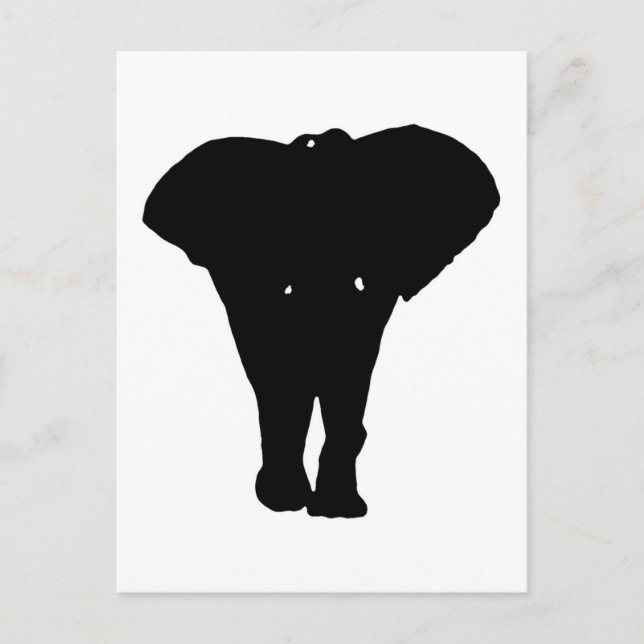 Black & White Pop Art Elephant Postcard (Front)