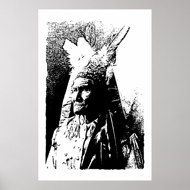 Black & White Pop Art Geronimo Poster (Front)