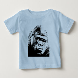 Black White Pop Art Gorilla Baby T-Shirt