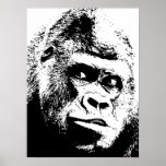 Black White Pop Art Gorilla Poster<br><div class="desc">Digital Computer Animal Art - College Pop Art - Wild Animal Computer Images</div>