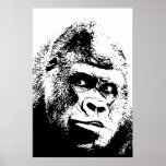 Black White Pop Art Gorilla Poster<br><div class="desc">Digital Computer Animal Art - College Pop Art - Wild Animal Computer Images</div>