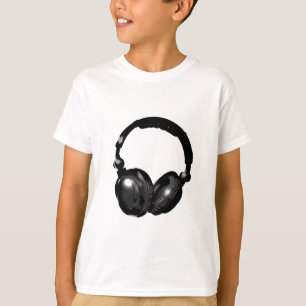 Black & White Pop Art Headphone T-Shirt