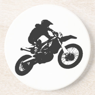 Black White Pop Art Motocross Motorcyle Sport Coaster
