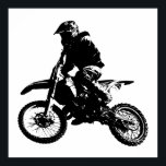 Black White Pop Art Motocross Motorcyle Sport Poster<br><div class="desc">Sport Themed Digitally Edited Art - Motocross Poster Print - College Pop Art - Computer Images - The only way to do great work is to love what you do.</div>