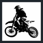Black White Pop Art Motocross Motorcyle Sport Poster<br><div class="desc">Sport Themed Digitally Edited Art - Motocross Poster Print - College Pop Art - Computer Images - The only way to do great work is to love what you do.</div>