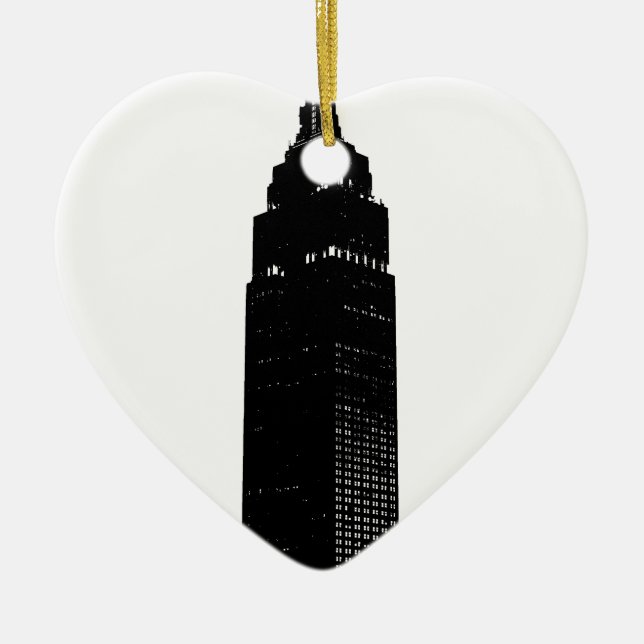 Black & White Pop Art New York Ceramic Ornament (Front)
