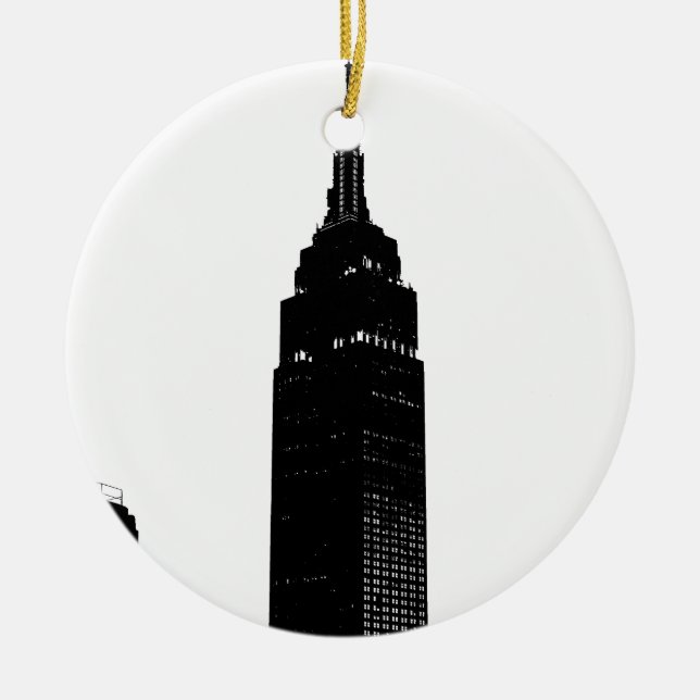 Black & White Pop Art New York Ceramic Ornament (Front)