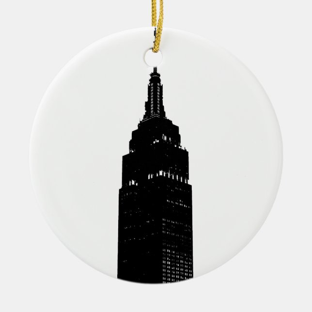 Black & White Pop Art New York Ceramic Ornament (Front)