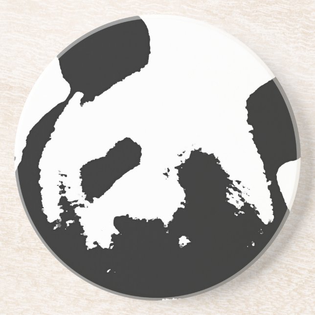 Black White Pop Art Panda Coaster (Front)
