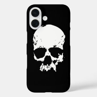 Black & White Pop Art Skull iPhone 16 Case