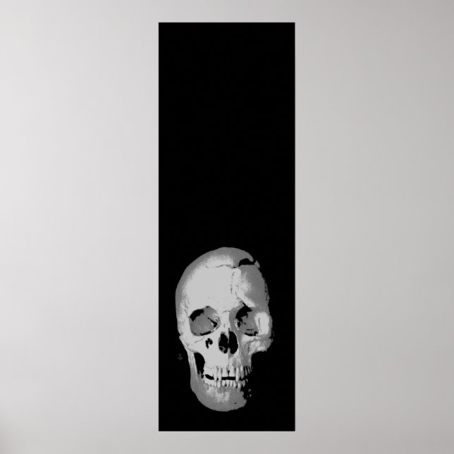 Black White Pop Art Skull Fantasy Artwork Poster (Front)
