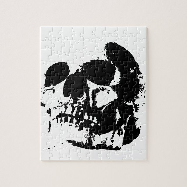 Black & White Pop Art Skull Jigsaw Puzzle (Vertical)