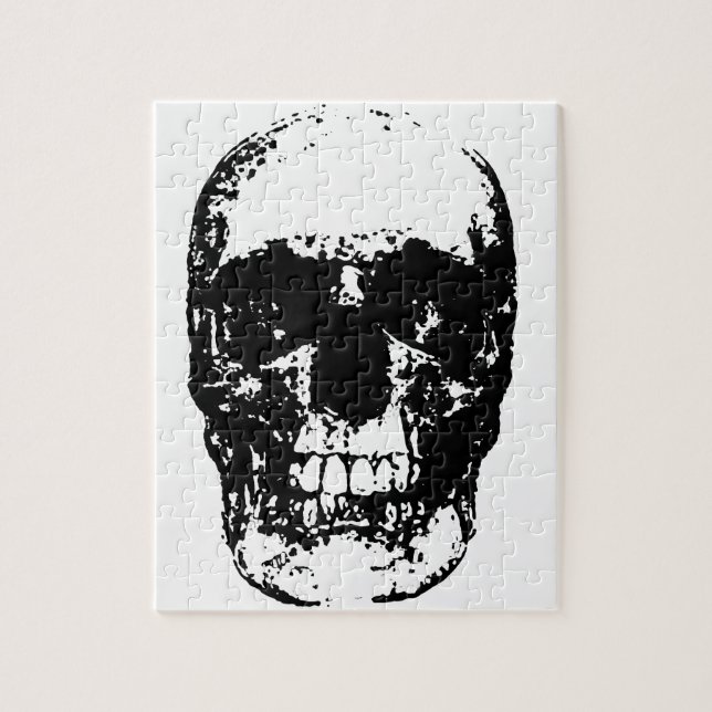 Black & White Pop Art Skull Jigsaw Puzzle (Vertical)