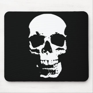 Black & White Pop Art Skull Mouse Pad