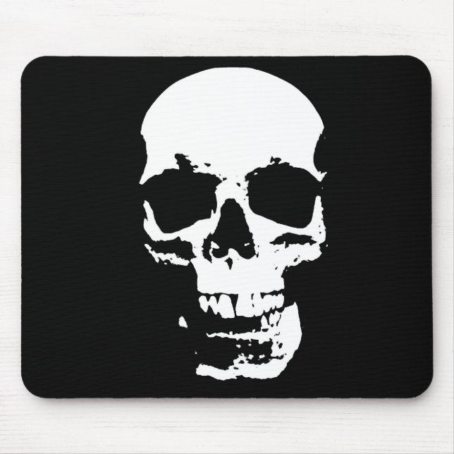 Black & White Pop Art Skull Mouse Pad (Front)
