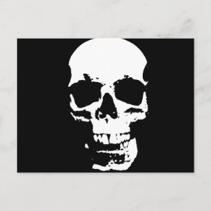 Black & White Pop Art Skull Postcard
