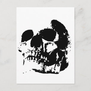 Black & White Pop Art Skull Postcard