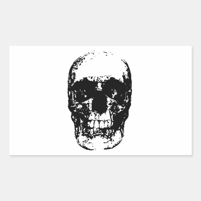 Black & White Pop Art Skull Sticker (Front)