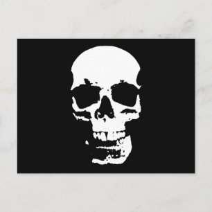 Black & White Pop Art Skull Stylish Cool Postcard