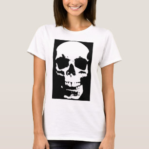 Black & White Pop Art Skull Stylish Cool T-Shirt
