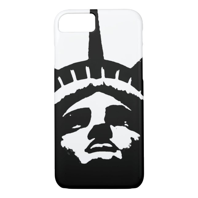 Black White Pop Art Statue Liberty iPhone 7 Coque (Dos)