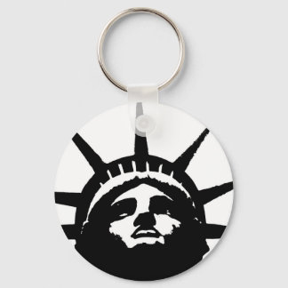 Black & White Pop Art Statue of Liberty Keychain