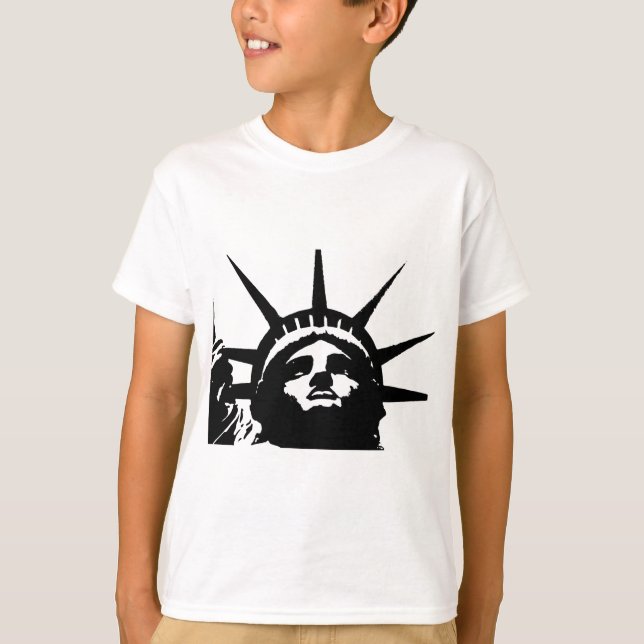 Black & White Pop Art Statue of Liberty T-Shirt (Front)