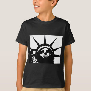 Black & White Pop Art Statue of Liberty T-Shirt