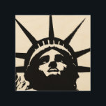 Black White Pop Art Statue of Liberty Wood Canvas<br><div class="desc">Retro Travel Advertisements -New York City Symbol Buildings Images & Digital Paintings</div>