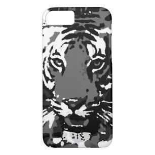Black White Pop Art Tiger iPhone 7 Coque