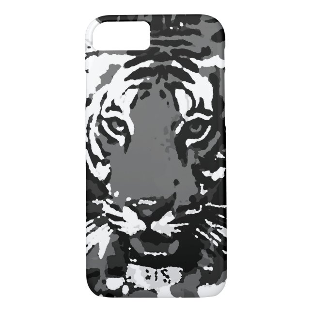 Black White Pop Art Tiger iPhone 7 Coque (Dos)