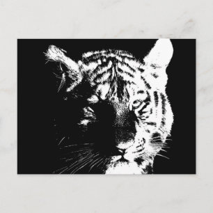 Black & White Pop Art Tiger Postcard