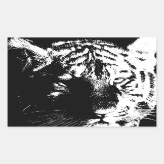 Black & White Pop Art Tiger Sticker