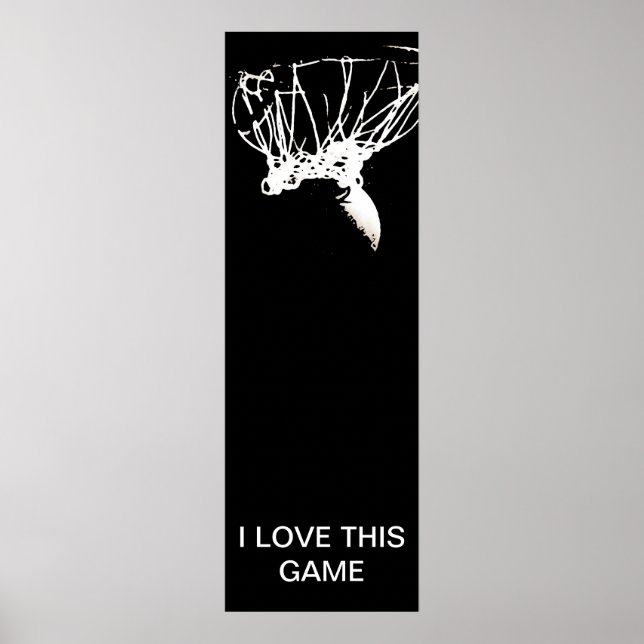Black White Pop Art Unique Basketball Poster (Front)
