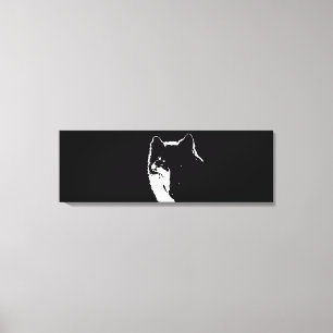 Black & White Pop Art Wolf Canvas Print