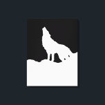 Black & White Pop Art Wolf Howling at Moon Canvas Print<br><div class="desc">A wolf is still a wolf,  even when he's alone. Perhaps a wolf is even more of a wolf when he's alone.</div>